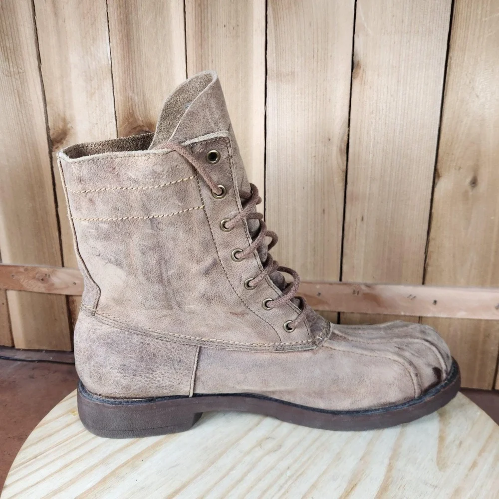 Bed Stu Colonial Duck Boots Mens 13 Brown‎ Leather Lace Up Work Outdoor Winter